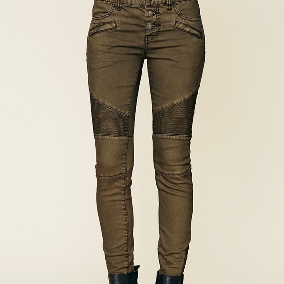 NWOT 🤩 Free People Olive Skinny Jeans - Picture 2 of 8